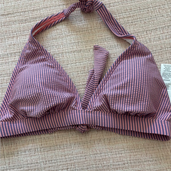 Salt Life Pink & Blue Triangle Striped Bikini Top size Large - Picture 8 of 13